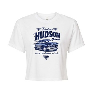 Women's - Disney - Fabulous Hudson Hornet Piston Cup Champion Cropped Graphic T-Shirt - 1 of 4