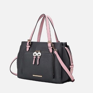 MKF Collection Elise Vegan Leather Color-block Women’s Satchel Bag by Mia K - 1 of 4