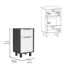 NicBex 16.14 inch Wide Nightstand with 1 Drawer,Modern Side Table with One Cabinet and Four Legs,Bedside Table for Bedroom,Living Room,Gray/Brown - 3 of 4