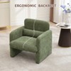 Single Sofa Chair, Reading Chair for Bedroom, Cozy Chenille Armchair, Mid Century Modern Accent Chair with Arms and Lumbar Pillow - 2 of 4