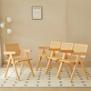 VYNXARIA 2 dining chairs, natural color, rubber wood rattan weaving technology, armrest solid wood dining chair, living room chair, simple and natural - 3 of 4
