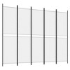 VidaXL 5-Panel Room Divider White 98.4 in.x78.7 in. Fabric - 2 of 4