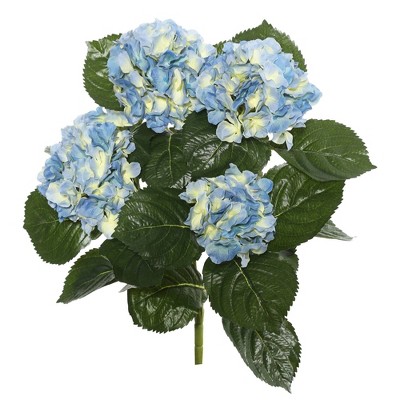 Artificial Hydrangea Bush (17.5") Blue - Vickerman