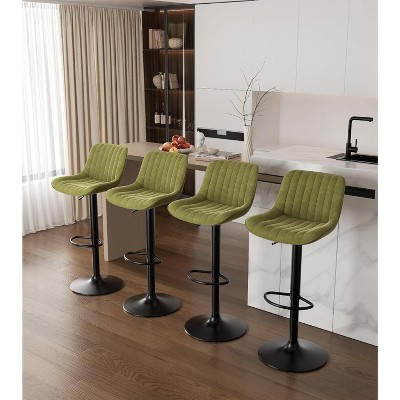 UNISOAR Modern Swivel Bar Stools Set of 2/4,  Counter Height Bar Stools with Adjustable Height Upholstered Bar Chair with Back and Footrest for Bar