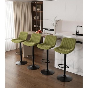 UNISOAR Modern Swivel Bar Stools Set of 2/4,  Counter Height Bar Stools with Adjustable Height Upholstered Bar Chair with Back and Footrest for Bar - 1 of 4