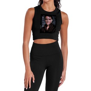 Women's Elvis Presley Tough Sleeveless Crop Top Tank - 1 of 4