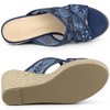Allegra K Women's Lace Straps Espadrille Platform Slide Wedge Sandals - 4 of 4