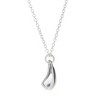 Hollywood Sensation Silver Teardrop Necklace for Women- Silver Pendant Necklace-"Amalie Teardrop 925 Sterling Silver Finished Necklace - 2 of 3