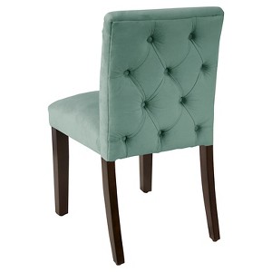 Aster Diamond Tufted Back Dining Chair Teal Velvet - Cloth & Co., Blue Velvet