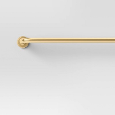 66"-120" Blackout Rounded Curtain Rod Brass - Threshold™: Gold Steel, Quick Mount, Single Rod, 0.875" Diameter