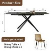 5 Piece Dining Set for 4,Retractable Sintered Stone Dining Table with 4 Armless Dining Chairs Metal Legs for Dining Room,Kitchen-Maison Boucle - 3 of 4