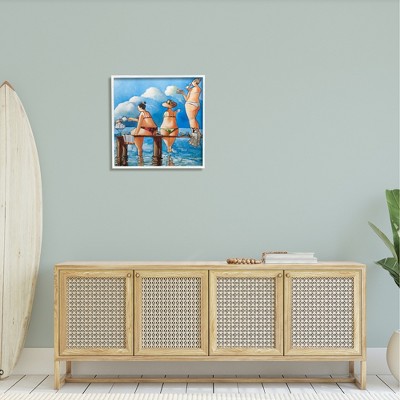 Stupell Industries " Whimsical Summer Beach Ladies " by Ronald West Painting Print