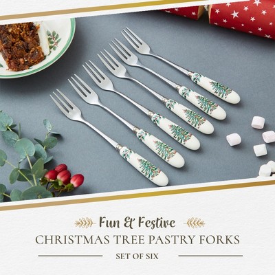 Spode Christmas Tree Pastry Forks