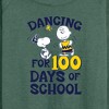 Women's - Peanuts - Dancing For 100 Days Of School Lightweight French Terry Wide Neck Long Sleeve Shirt - 2 of 4