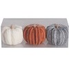 Transpac Mini Velvet Pumpkins Set of 3 Decorative Sculptures for Fall Harvest Indoor Tabletop Autumn Decor Gift - 4 of 4