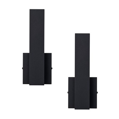 C Cattleya Matte Black Dimmable LED Outdoor Wall Light with Frosted Glass Diffuser