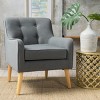 Mid-Century Modern Accent Chair,Tufted Fabric Armchair with Solid Wood Legs for Living Room,Bedroom or Office-Baofuwish - 2 of 4