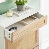 Rattan Shoe Storage Cabinet with 2 Flip Drawers – Hidden Slim Shoe Organizer for Entryway, Farmhouse Boho Narrow Shoe Rack - 3 of 4