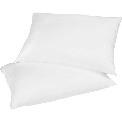 Standard White Cotton Goose Down Feather Side Sleeper Pillows, Set of 2