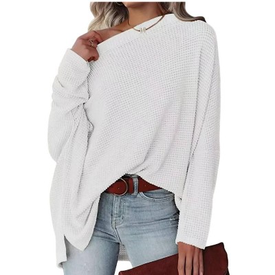 Women's Waffle Knit Slouchy Top - Urban Daizy