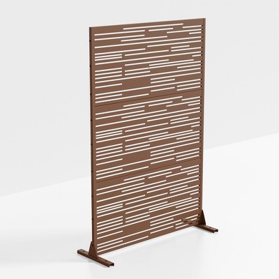 Lirago Brown 72 in. Galvanized Metal Outdoor Privacy Screens Garden Outdoor Fence