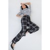 Slickblue Women's High Waist Plaid Print Pants, Wide Leg, Flowy Fit Trousers, Office Style, Black/Off White, Size S-L - 3 of 4