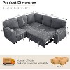 81" Convertible Corduroy Couch 5-Seat L-Shape Sofa Bed Sleeper Couch with Storage USB-C Cup Holders Memory Foam for Living Room - 3 of 4