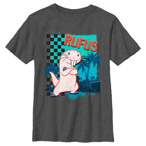 Boy's Kim Possible Retro Wave Rufus T-shirt - Charcoal Heather - X ...