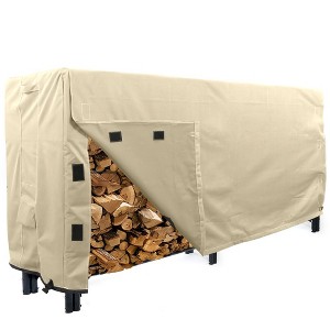 KHOMO GEAR 8-Foot Log Rack Cover – Waterproof Heavy Duty Firewood Storage Protector – Beige – Fits 8ft Log Racks, Durable Outdoor Cover for Firewood - 1 of 4