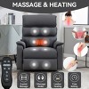 Electric Power Lift Recliner Armchair with Heat and Massage, Dual Motor Faux Leather Reclining Chairs with Infinite Position - Cuddlewood - 2 of 4