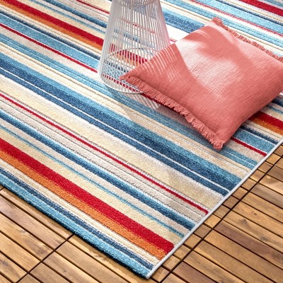 Rio Multicolor Stripe Indoor Outdoor Area Rug, 5'2" x 7'2"