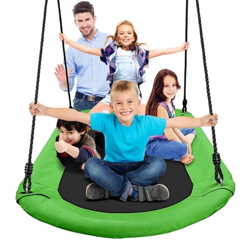 SereneLife Fabric 40'' Black Web/Saucer Swing