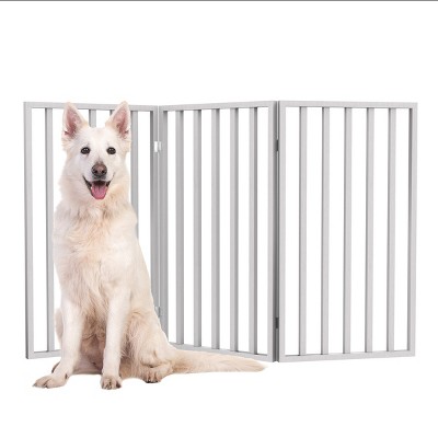 White Freestanding Metal 3-Panel Pet Gate