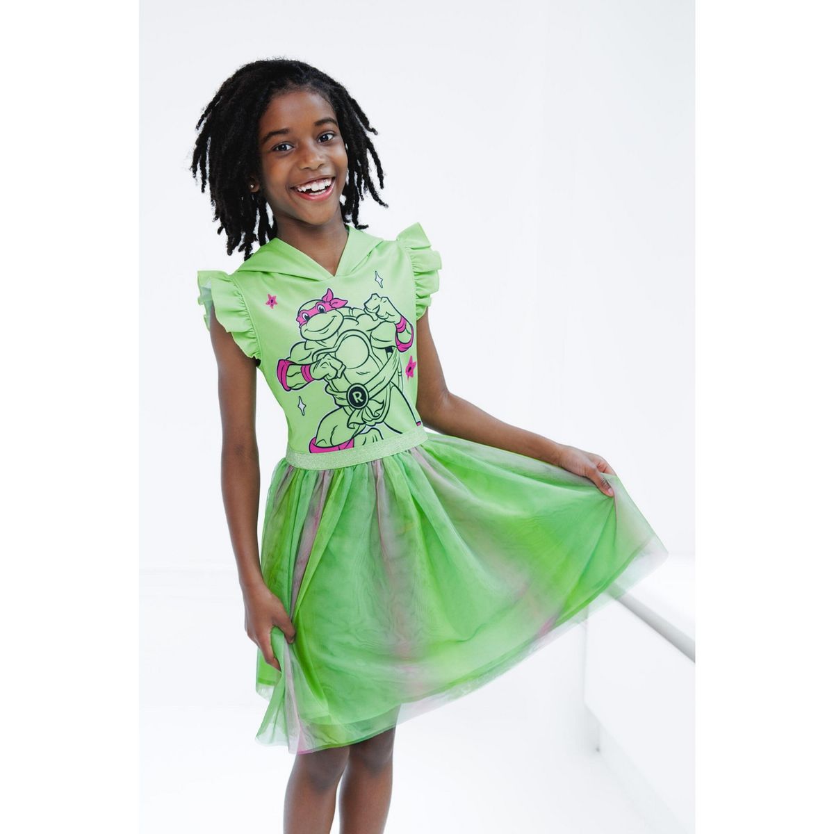 Teenage Mutant Ninja Turtles Raphael Scuba Cosplay Tulle Dress Little Kid to Big Kid - thumbnail 2