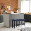 WestinTrends 24" Upholstered Saddle Seat Counter Stool (Set of 2), Black/Navy Blue - 2 of 4
