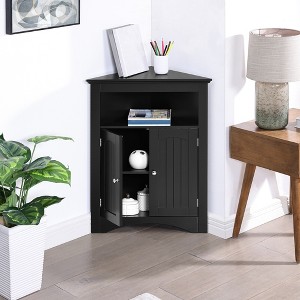 KWPZQEB Bathroom Floor Cabinet, Free Standing Cabinet with Double Door and Adjustable Shelf, Side Storage Organizer for Living Room, Hallway - 1 of 4