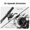 NAYSAYE Bicycles 26 Inch Mountain Bike 21 Speeds Full Suspension Carbon Steel Frame for Trails, Black, 67"*27"*39" - 3 of 4
