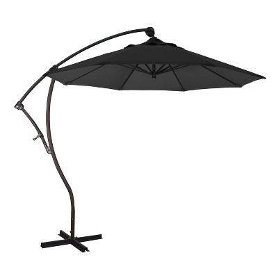 9' Cantilever Crank Lift Patio Umbrella - Black Olefin