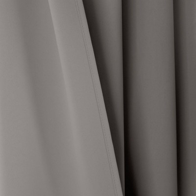 Dark Gray Knotted Tab Top Blackout Polyester Drapes, 52" x 84"