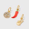 SUGARFIX by BaubleBar Spice Of Life Charm Necklace Set 3pc - Gold/Red: Lobster Claw Clasp, Zinc Material - 2 of 2