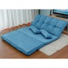 Cyrus 45.67" W Tufted Polyester 5 Levels Adjustable Folding Multifunctional Double Chaise Lounge Sofa Floor Couch with 2 Pillows-Maison Boucle - 3 of 4
