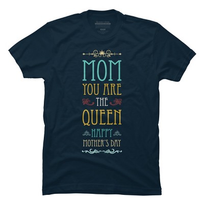 Men's Design By Humans Mother's Day Mom Queen By tmsarts T-Shirt