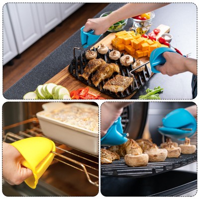 Unique Bargains TPE Heat Resistant Anti-skid Kitchen Utensil Sets Mini Oven Mitts Yellow 3 Pcs — фото 6