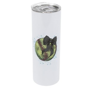Elanze Designs 20 Ounce Stainless Steel On the Go Travel Tumbler With Push Top Lid, Softball Teal Paint Splatter - 1 of 1