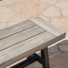 Light Grey Sandblast Finish Acacia Wood Bench with Black Rustic Metal Finish Frame - 3 of 4