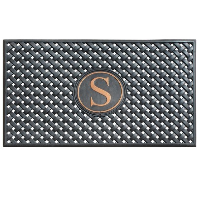 A1HC Natural Rubber Large Monogrammed Door Mat 24" x 39" Scrapes Shoes Clean of Dirt & Grime Doormat