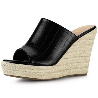 Allegra K Women's Espadrilles Wedges Sandals Black 9 : Target