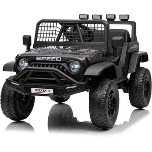 12V Kids Electric Ride-On Truck - Parent Remote Control, 3 Speed Settings, LED Lights & Music Player for Children Ages 3-6 Years - 1 of 4