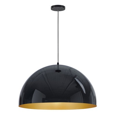 ET2 Lighting Hemisphere 1 - Light Pendant in  Gloss Black/Gold