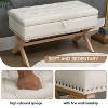 NicBex Linen Storage Ottoman Bench,Upholstered Storage Ottoman with Button-Tufted Top and X-Shape Legs,Storage Bench for Living Room,Bedroom,Beige - 4 of 4